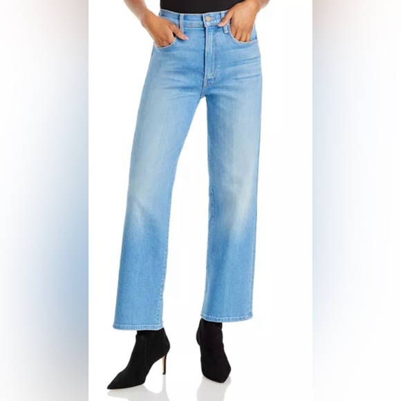 NEW MOTHER Rambler High Rise Ankle Straight-Leg Jeans Going Dutch Blue Size 33 - Picture 2 of 12